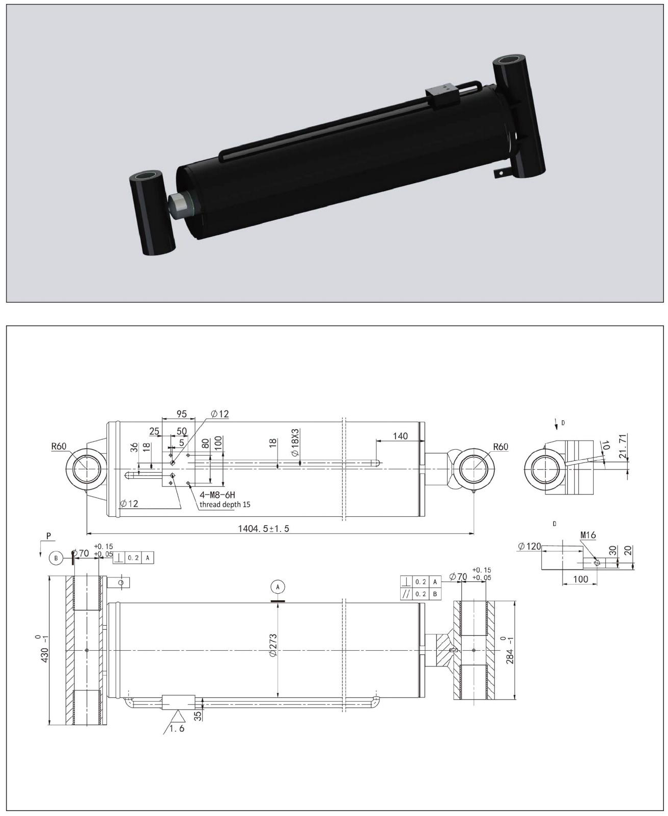 Hydraulische cilinder 2 (11) van bouwmachines