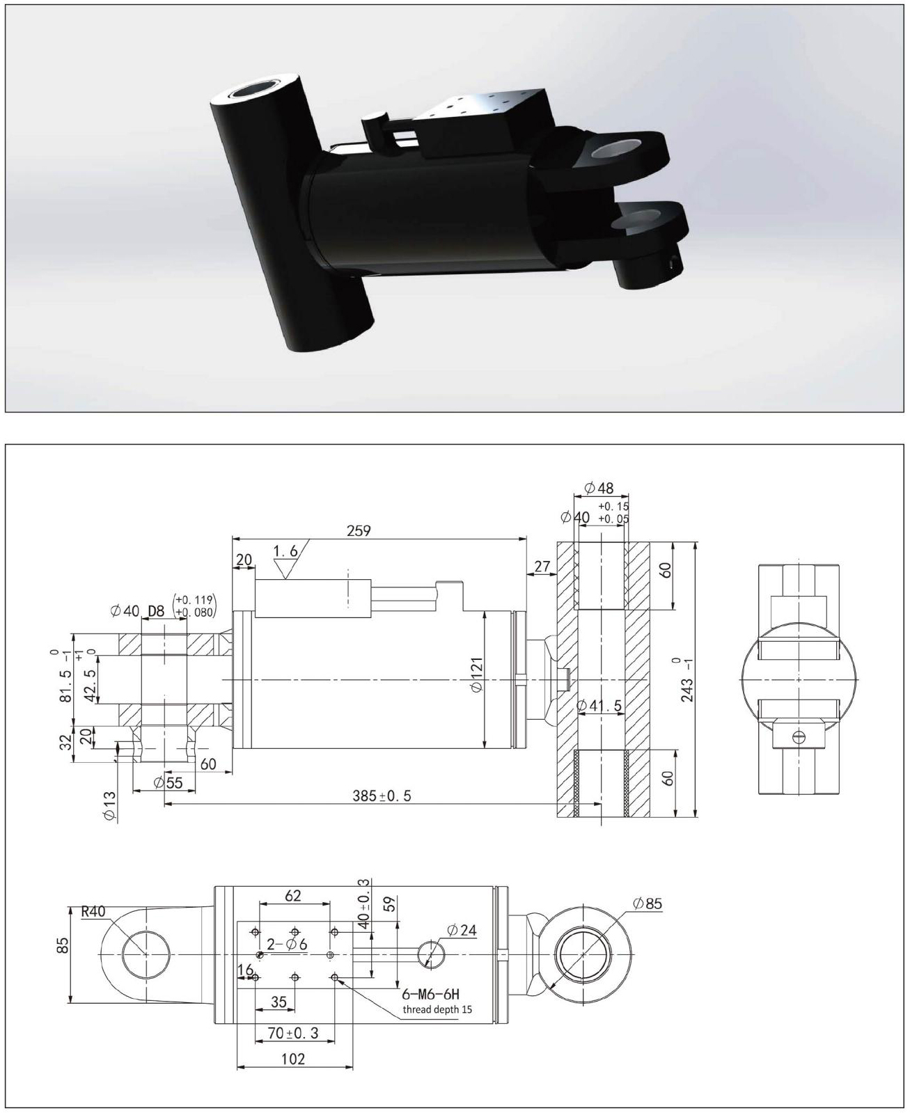 Hydraulikzylinder 2 (13) einer Baumaschine