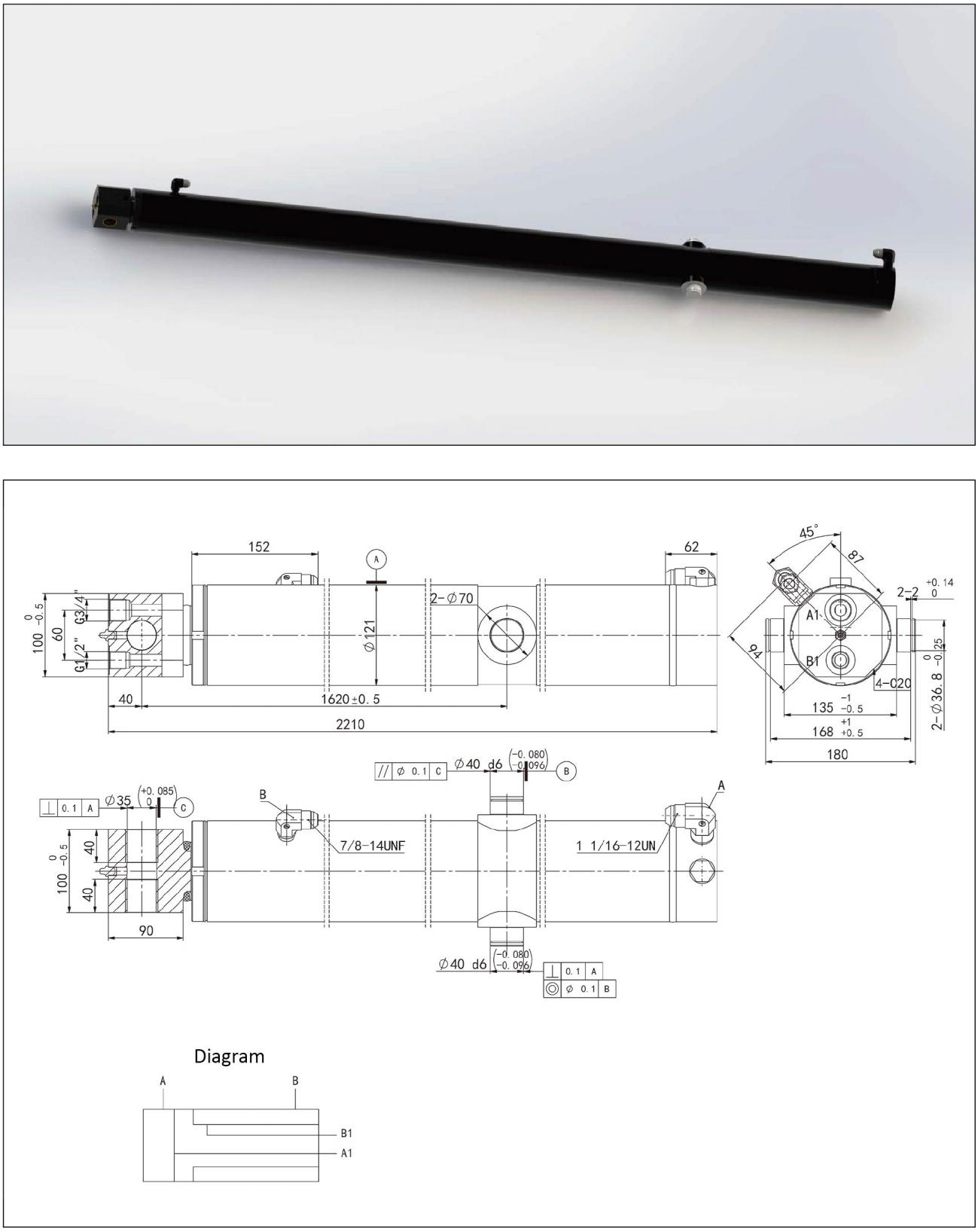 Hydraulikzylinder 2 (20) einer Baumaschine