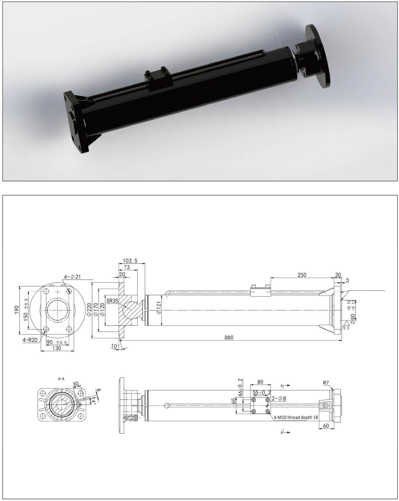Hydraulische cilinder 2 (21) van bouwmachines