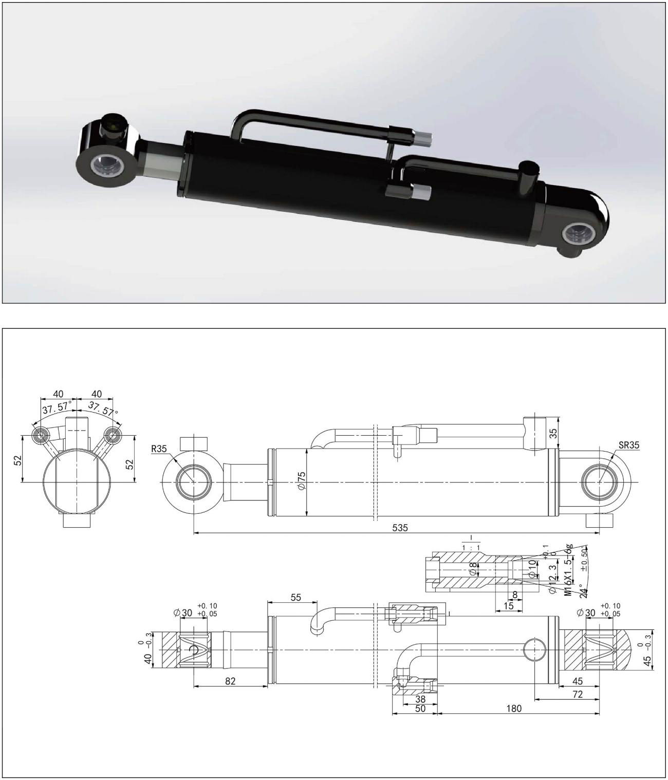 Hydraulikzylinder 2 (24) einer Baumaschine