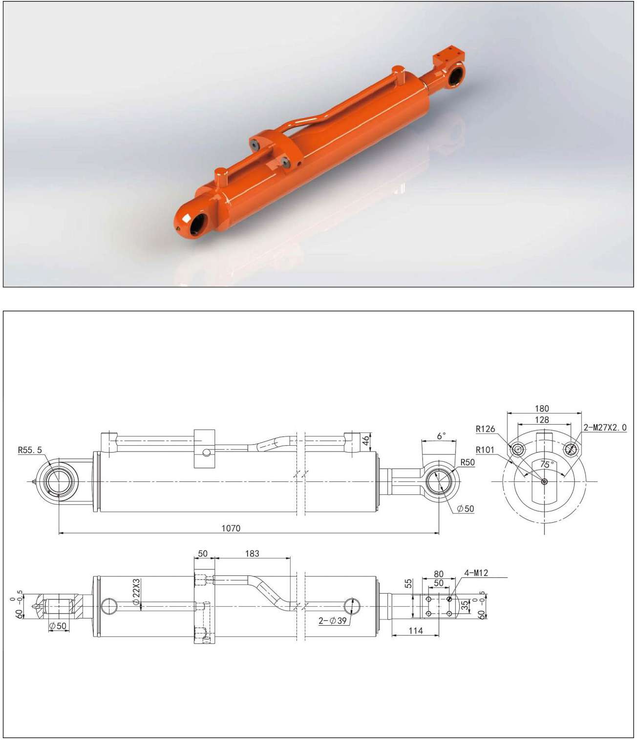 Hydraulikzylinder 2 (30) einer Baumaschine