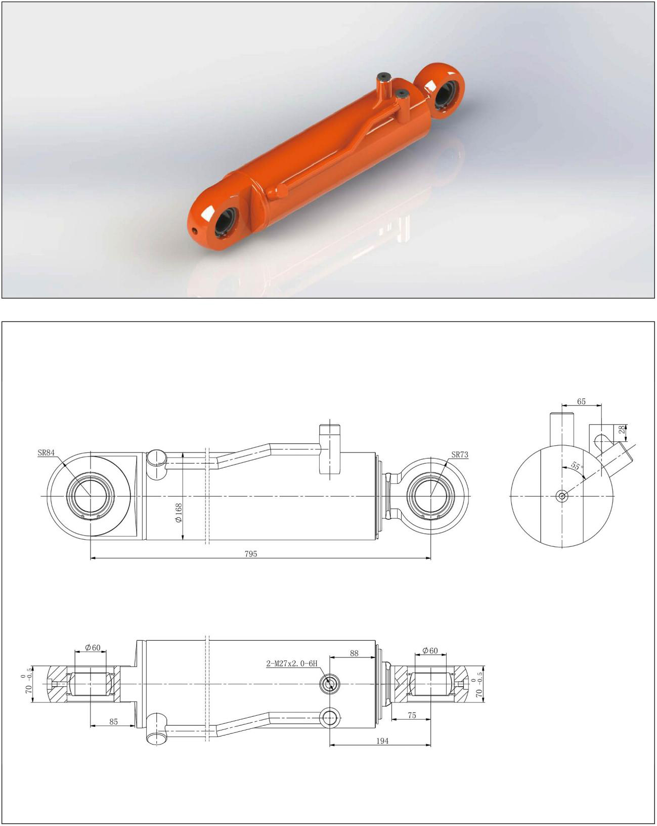 Hydraulische cilinder 2 (31) van bouwmachines