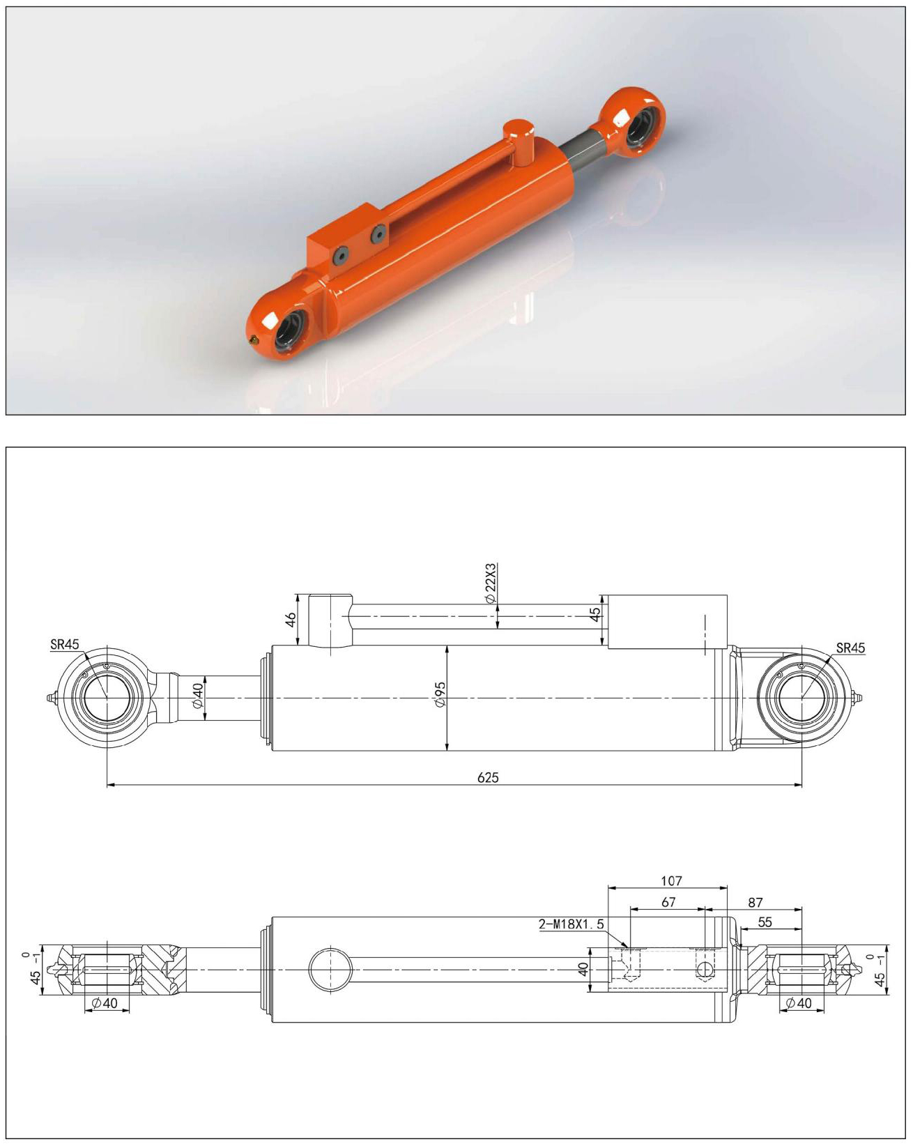 Hydraulische cilinder 2 (32) van bouwmachines