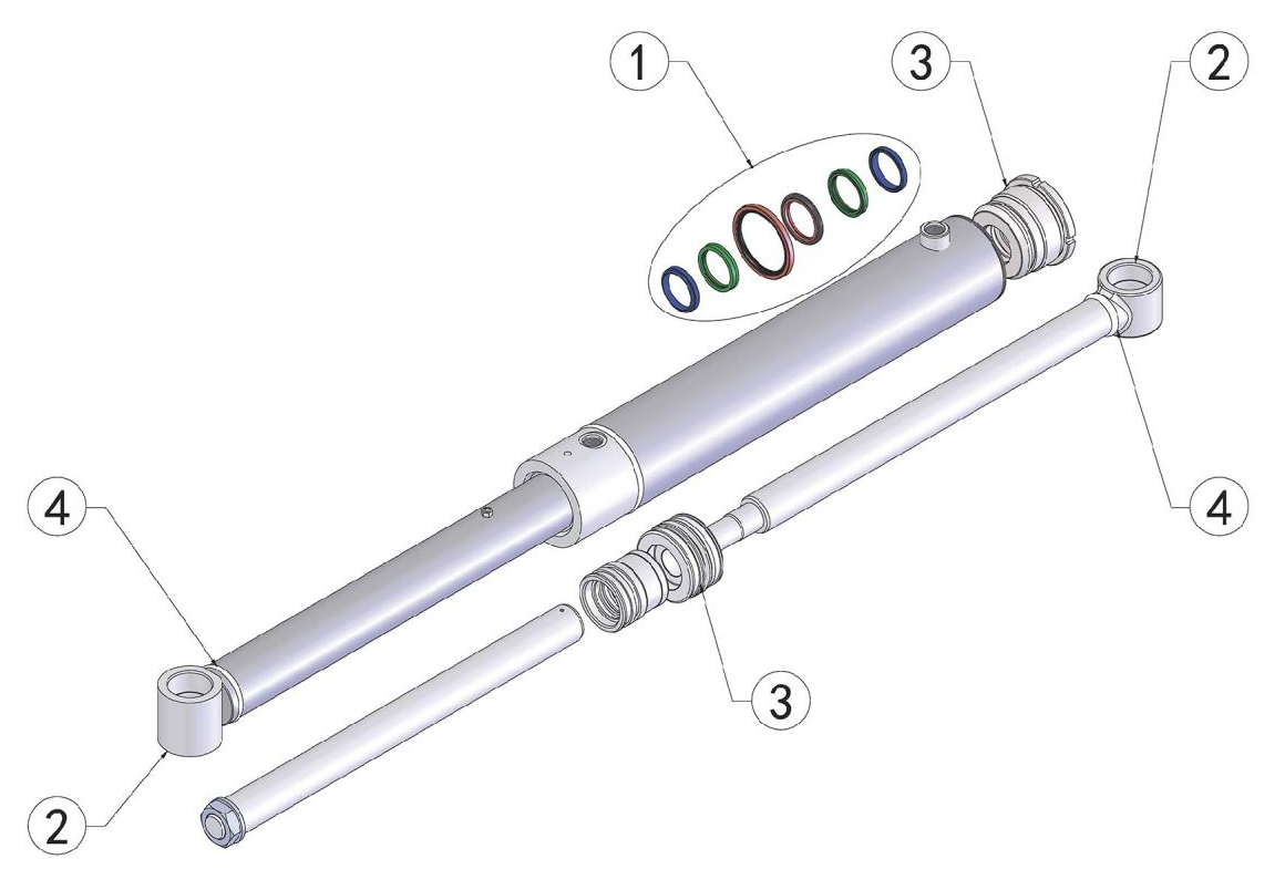 กระบอกไฮดรอลิก 2 (34) ของเครื่องจักรก่อสร้าง