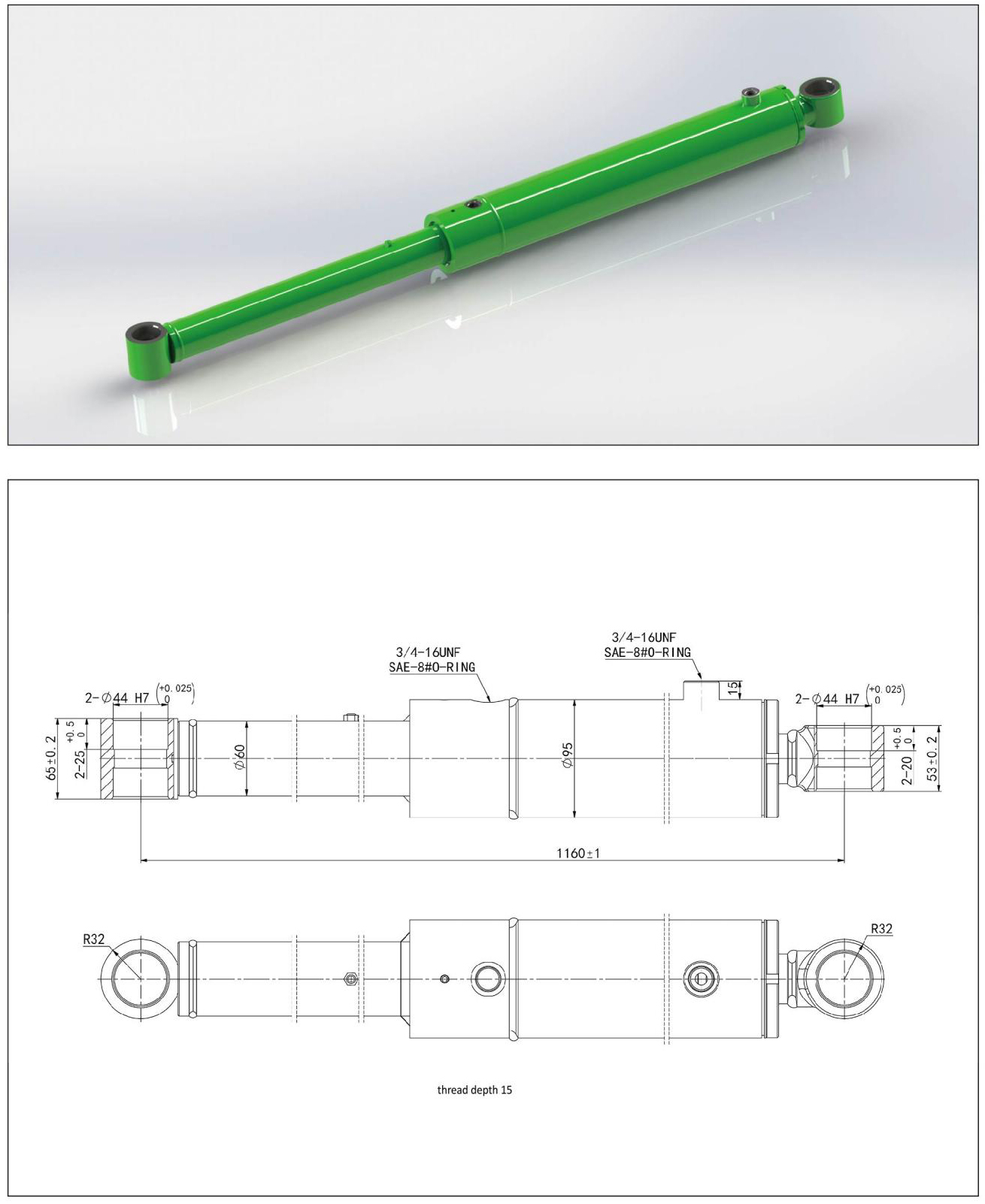 Hydraulische cilinder 2 (35) van bouwmachines
