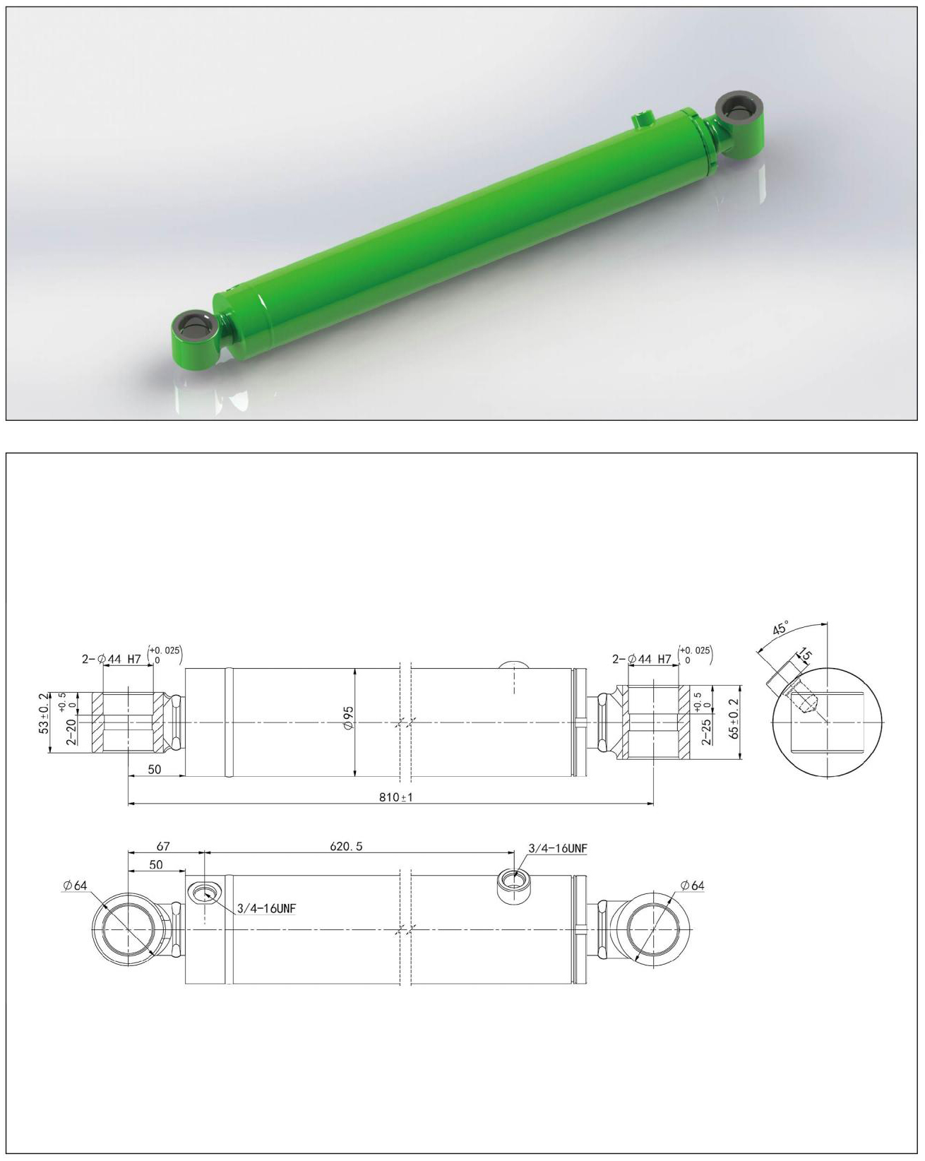 Hydraulische cilinder 2 (36) van bouwmachines